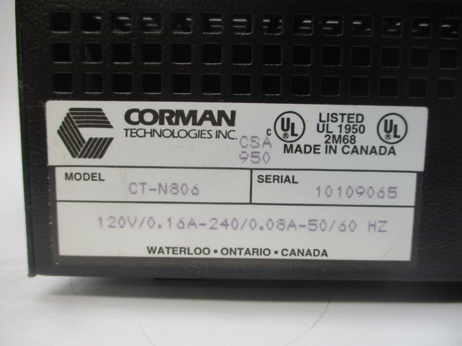 CORMAN TECHNOLOGIES CT-N806 120/240V 0.16/0.08A NSMP