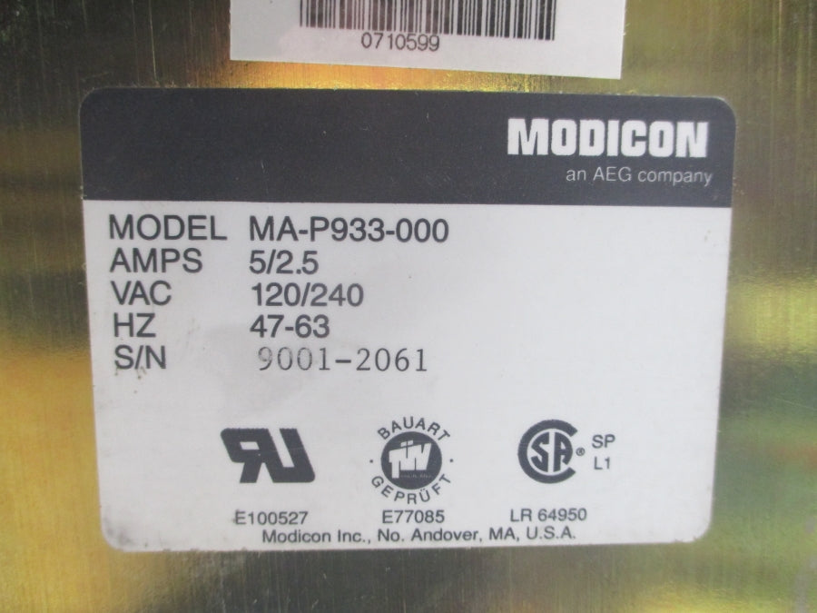 MODICON MA-P933-000 120/240V 5/2.5A UNMP