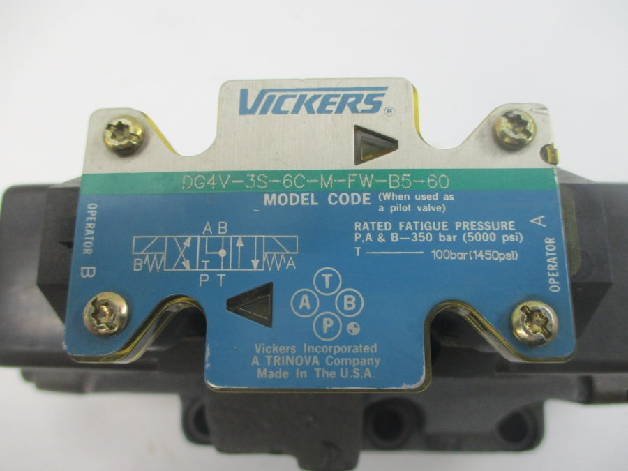 VICKERS DG5S-8-6C-M-FW-B5-30 02-126436 110/120V .48/.46A 3000PSI NSNP