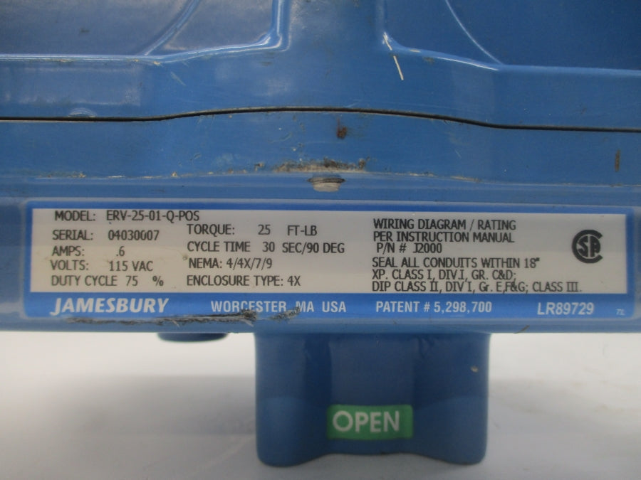 JAMESBURY ERV-25-01-Q-POS 115VAC .6A UNMP