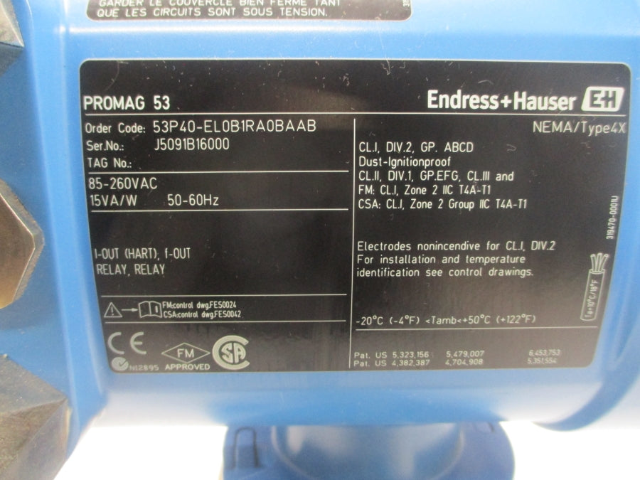 ENDRESS+HAUSER 53P40-EL0B1RA0BAAB 85-260VAC 1-1/2" NSMP