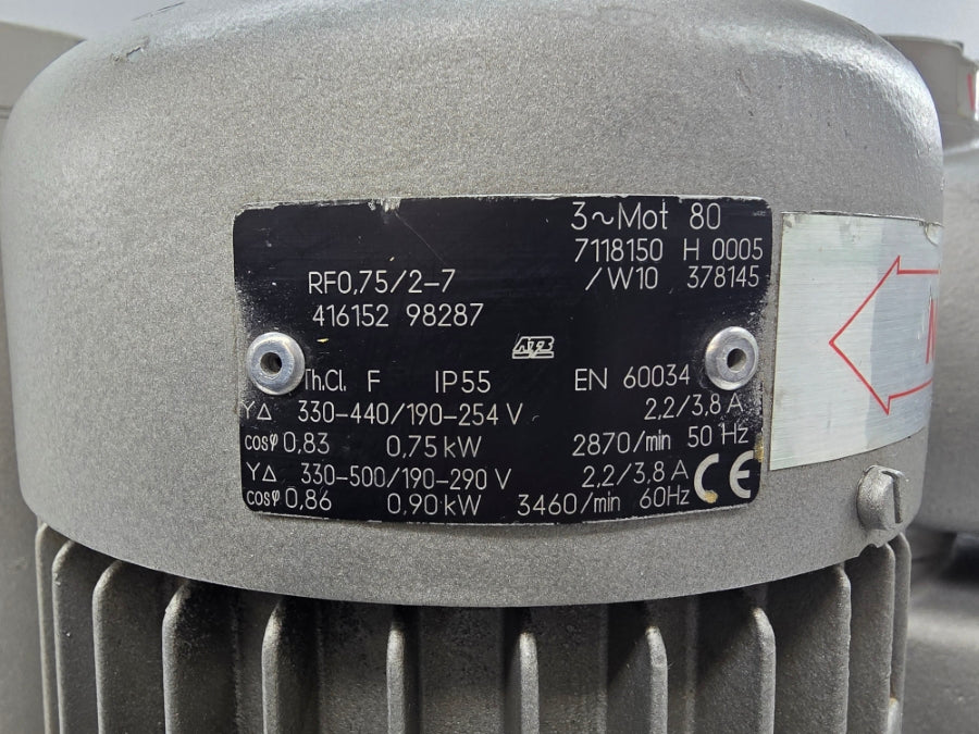 BECKER SV8.130/2-01VSF 330-500/190-290V 2.2/3.8A UNMP