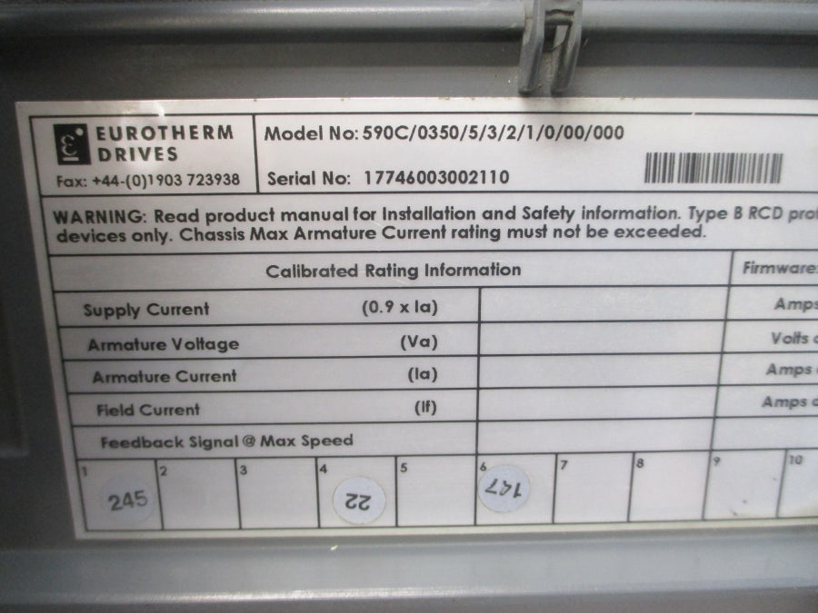 EUROTHERM 590C/0350/5/3/2/1/0/00/000 220-500VAC 32A NSNP