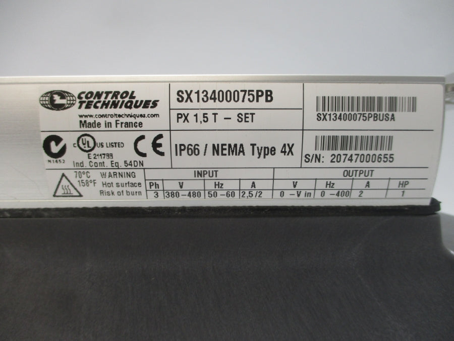 CONTROL TECHNIQUES SX13400075PB 380-480V 2.5/2A NSNP