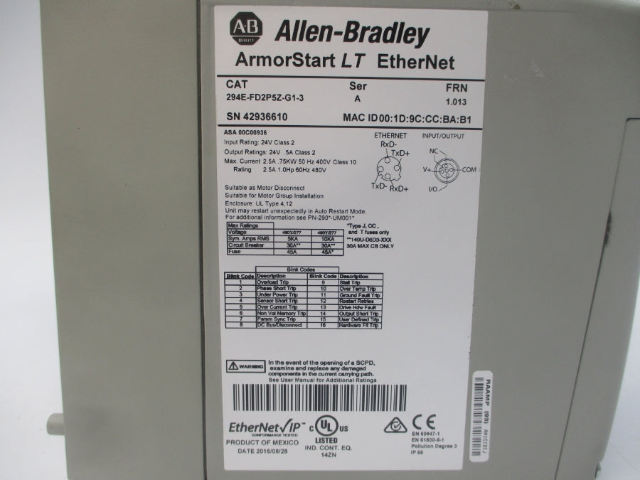INDUSTRIAL SPARE PART 294E-FD2P5Z-G1-3 SER. A F/W 1.013 24V 2.5A NSNP