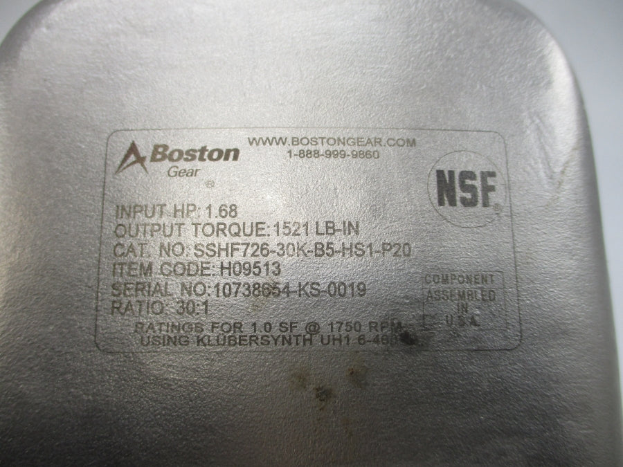 BOSTON GEAR SSHF726-30K-B5-HS1-P20 NSNP