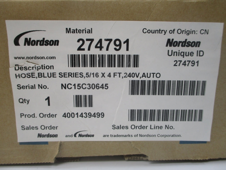 NORDSON 274791 240V 1500PSI 4' NSMP