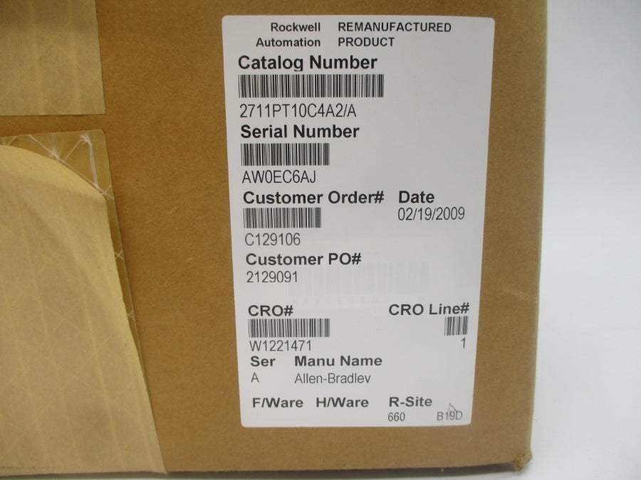 INDUSTRIAL SPARE PART 2711P-T10C4A2 SER. A 100-240VAC 1.3-0.65A REMAN
