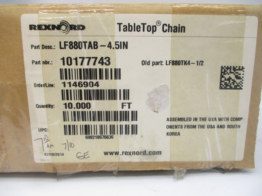 REXNORD LF880TAB-4.5IN 10177743 10.000' NSMP