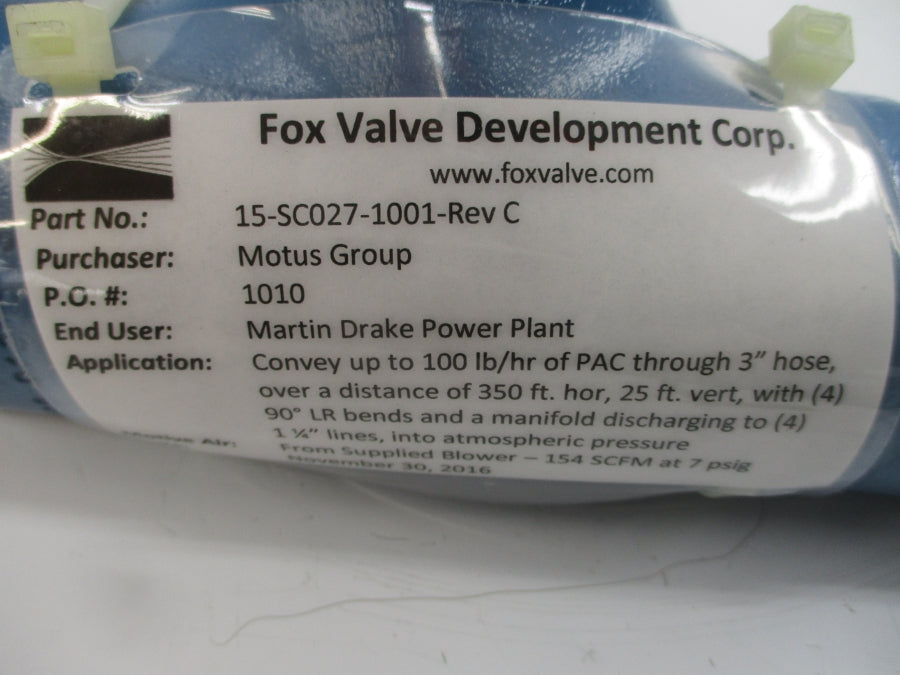 FOX VALVE 15-SC027-1001 7PSI REV. C 1-1/4" NSNP