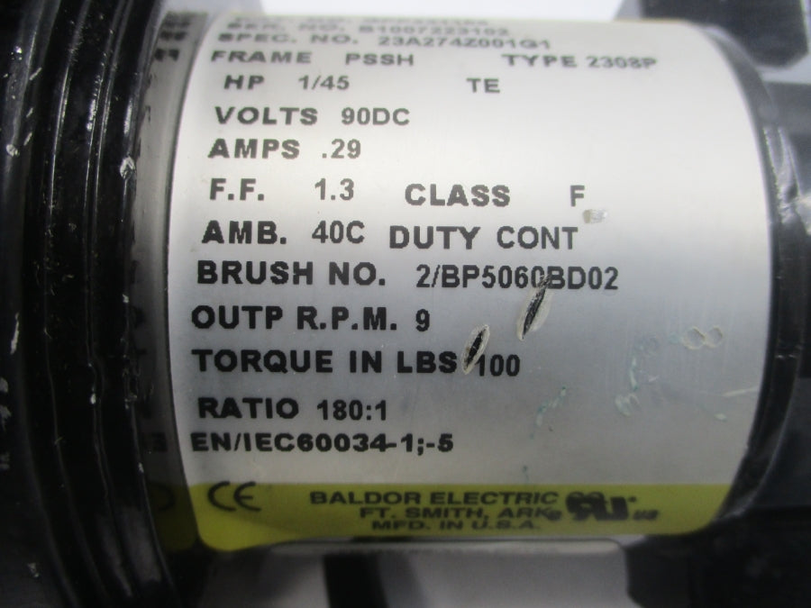 BALDOR GPP231108 23A274Z001G1 90VDC .29A NSNP