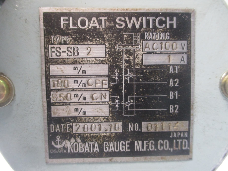 KOBATA GAUGE FS-SB2 100VAC 1A UNMP