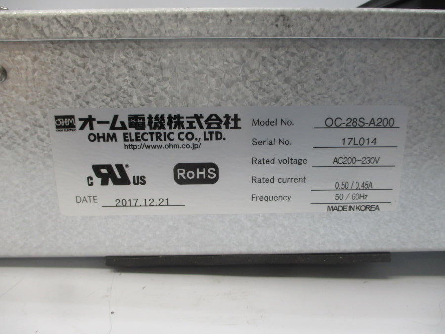 OHM ELECTRIC OC-28S-A200 200-230VAC 0.50/0.45A NSNP