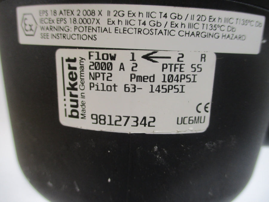 BURKERT 2000A2 98127342 63-145PSI 2" NSMP