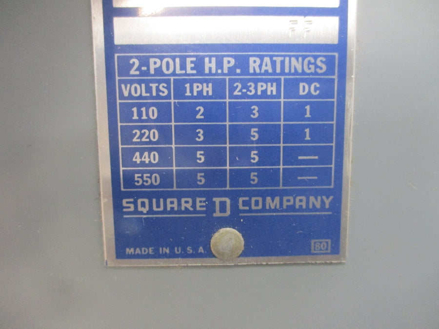 SQUARE D 9036AW6 550VDC NSNP