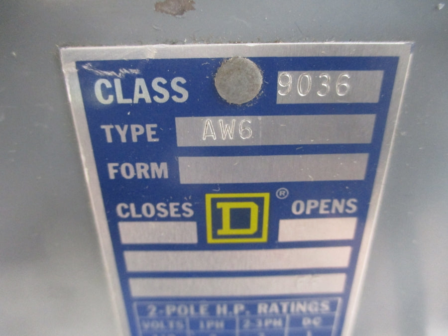 SQUARE D 9036AW6 550VDC NSNP