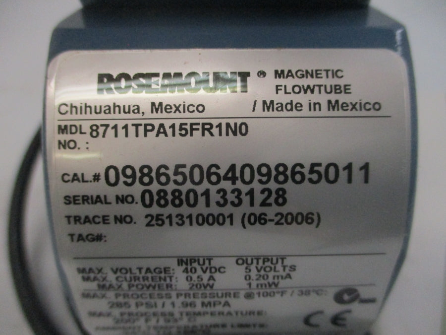 ROSEMOUNT 8711TPA15FR1N0 40VDC 0.5A 285PSI NSMP