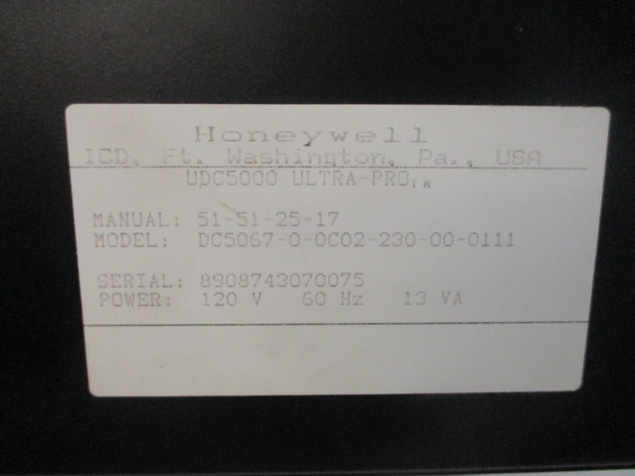 HONEYWELL DC5067-0-0C02-230-00-0111 120V NSNP
