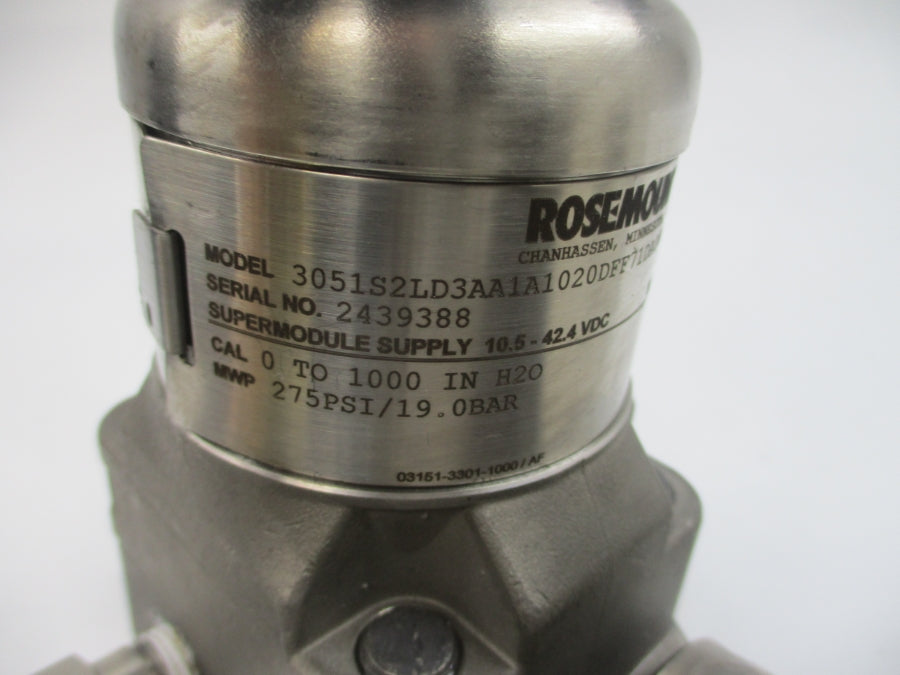 ROSEMOUNT 3051S2LD3AA1A1020DFF71DA00M5 10.5-42.4VDC 275PSI NSNP