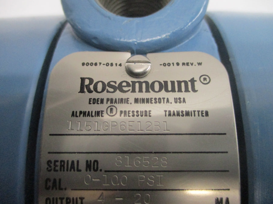 ROSEMOUNT 1151GP6E12B1 45VDC 100PSI UNMP