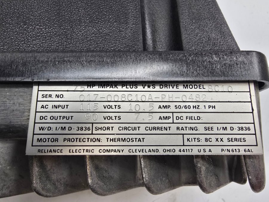 RELIANCE ELECTRIC 8C10 115VAC 10.5A NSMP