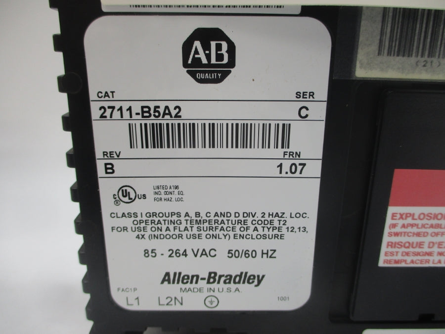 INDUSTRIAL SPARE PART 2711-B5A2 SER. C F/W 1.07 85-264VAC REV. B REMAN
