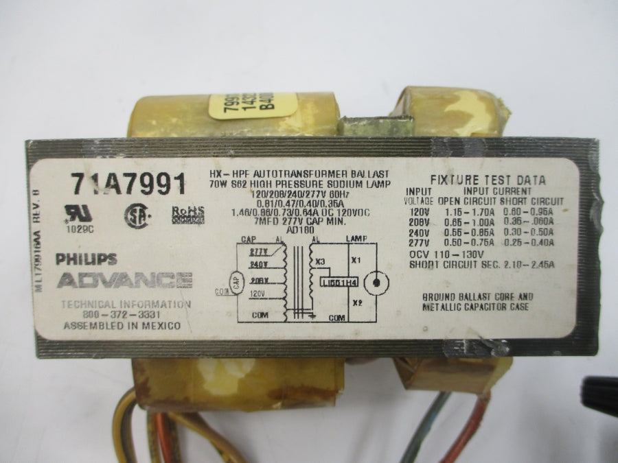 PHILIPS ADVANCE 71A7971-001D 277V 1.15-1.70A NSMP