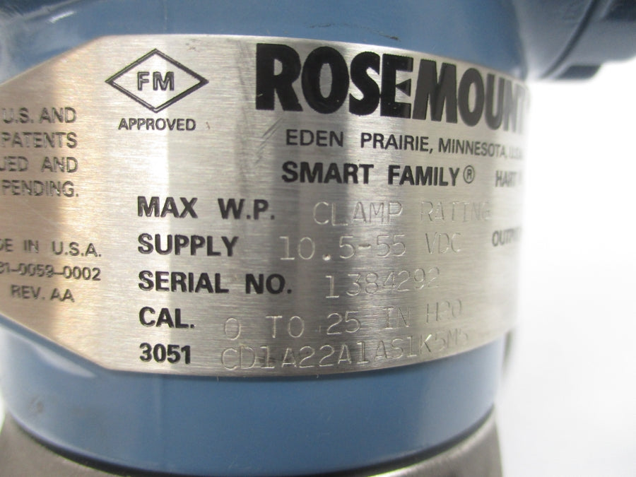ROSEMOUNT 3051CD1A22A1AS1K5M5 10.5-55VDC NSNP