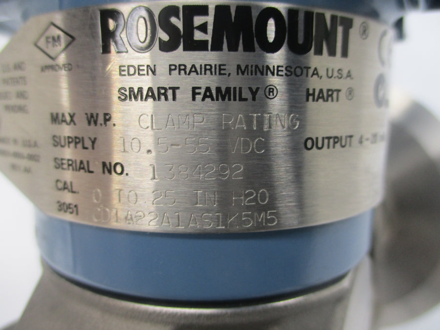 ROSEMOUNT 3051CD1A22A1AS1K5M5 10.5-55VDC NSNP