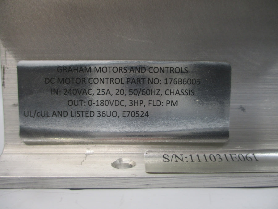 GRAHAM MOTORS AND CONTROLS 176B6005 240VAC 25A UNMP