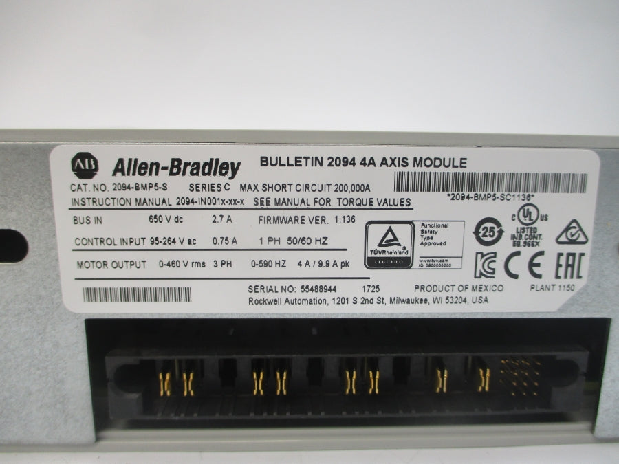 INDUSTRIAL SPARE PART 2094-BMP5-S SER. C F/W 1.136 95-264VAC 0.75A NSMP