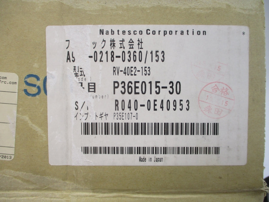 NABTESCO A97L-0218-0360/153 P36E015-30 RV-40E2-153 NSMP