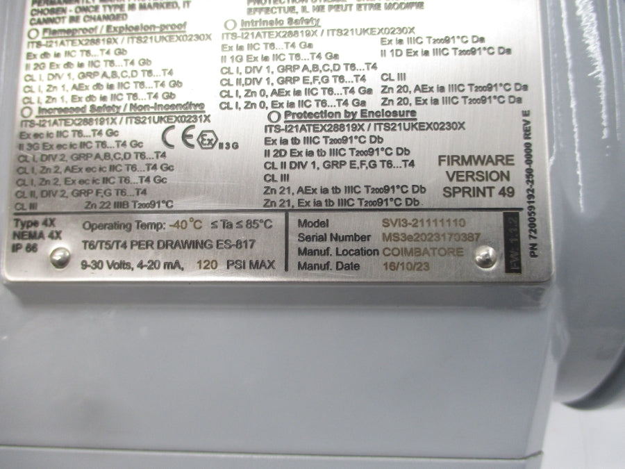 MASONEILAN SVI3-21111110 720067228-999-0000 9-30V 120PSI NSMP