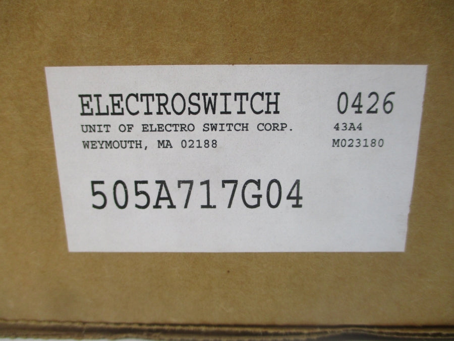 ELECTROSWITCH 505A717G04 W-2 600VAC 20A NSMP