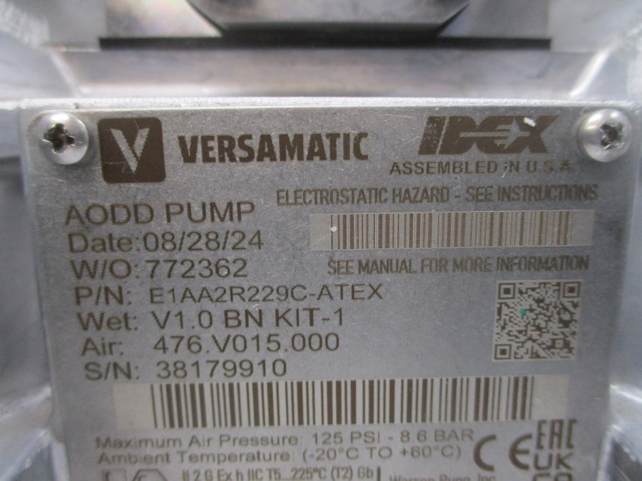 VERSAMATIC E1AA2R229C-ATEX 125PSI NSNP