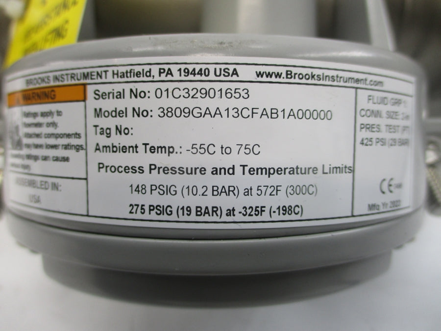BROOKS INSTRUMENT 3809GAA13CFAB1A00000 275PSI 2" NSNP