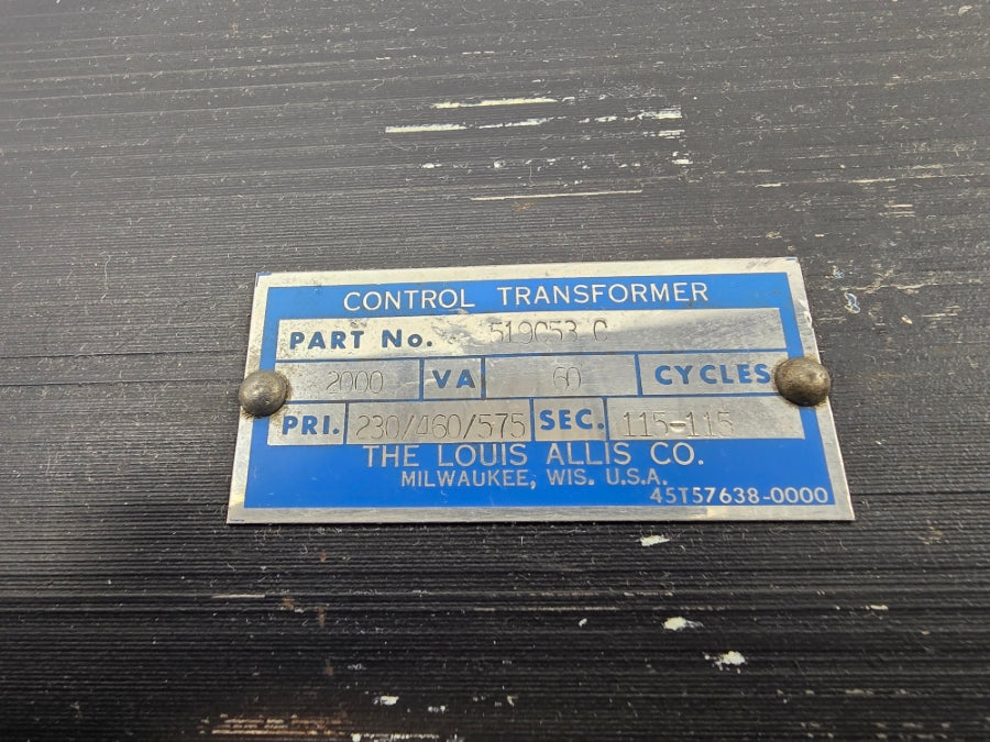 THE LOUIS ALLIS 519C53C 575V UNMP