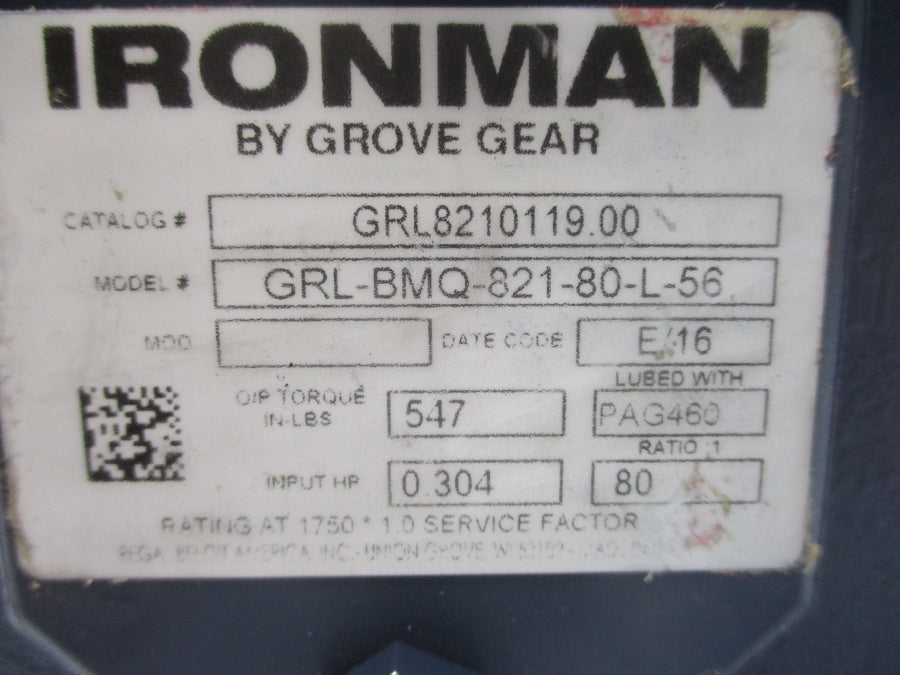 GROVE GEAR GRL-BMQ-821-80-L-56 GRL8210119.00 NSNP