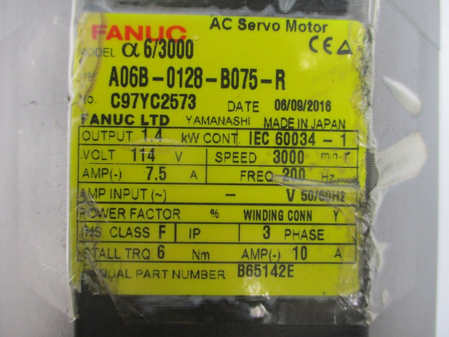 FANUC A06B-0128-B075-R 114VAC 7.5A UNMP