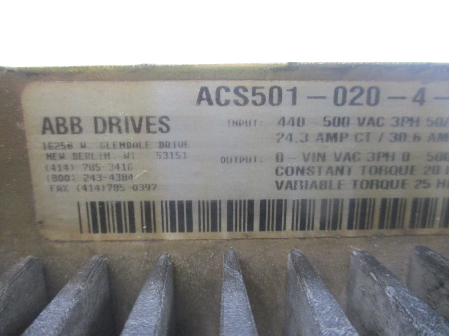 ABB ACS501-020-4-00P2 440-500VAC 24.3/30.6A UNMP