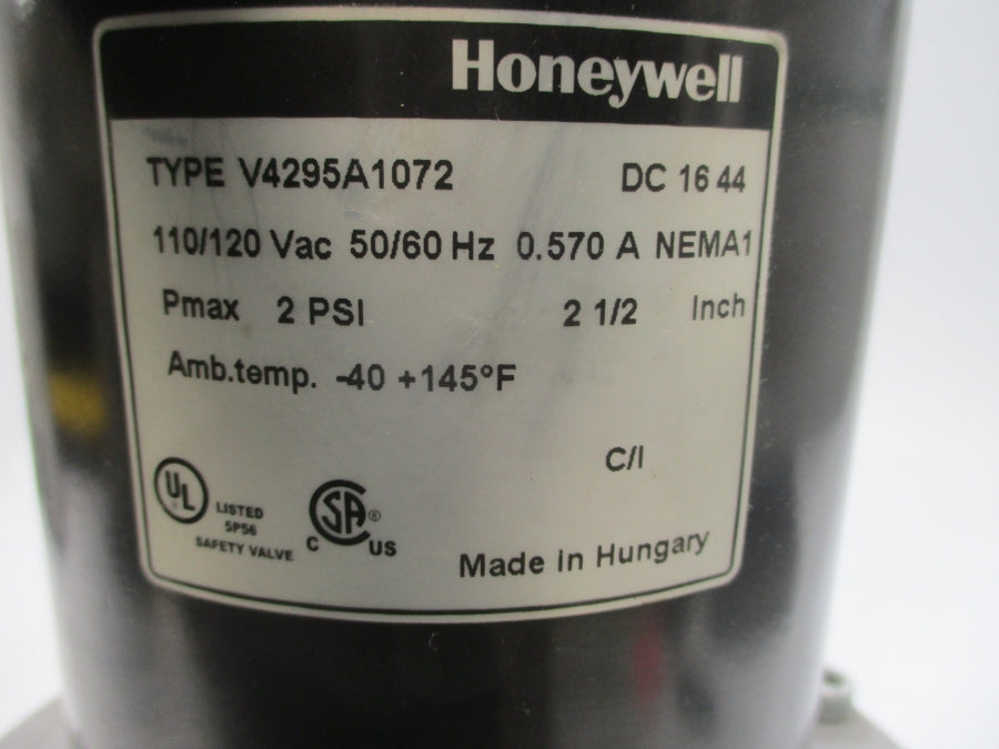 HONEYWELL V4295A1072 110/120VAC 0.570A 2PSI 2-1/2" NSNP