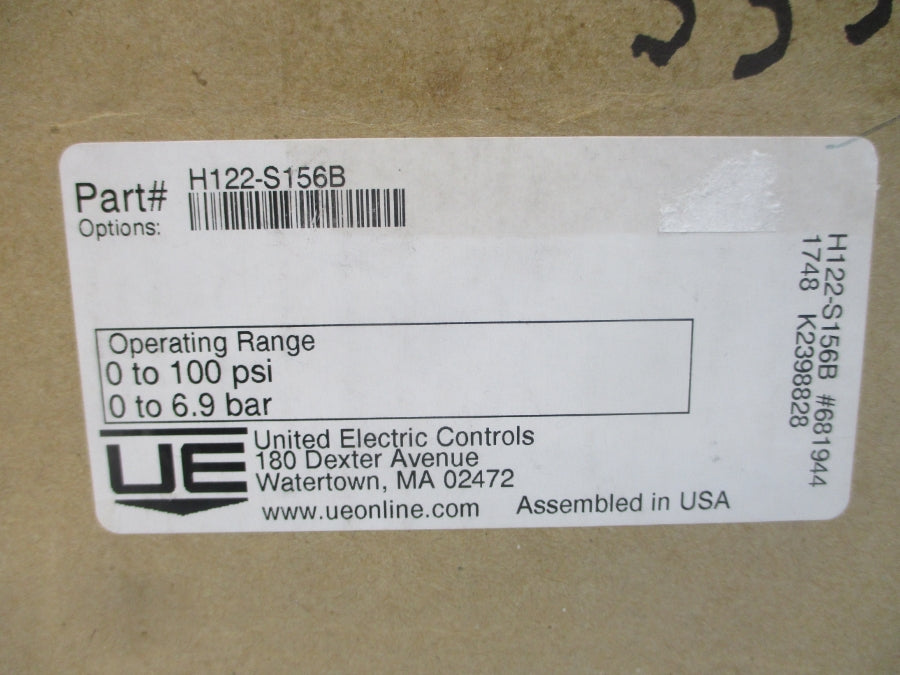 UNITED ELECTRIC H122-S156B 480VAC 15A 100PSI NSMP