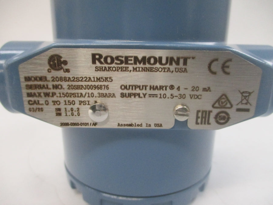 ROSEMOUNT 2088A2S22A1M5K5 10.5-30VDC 150PSI NSMP