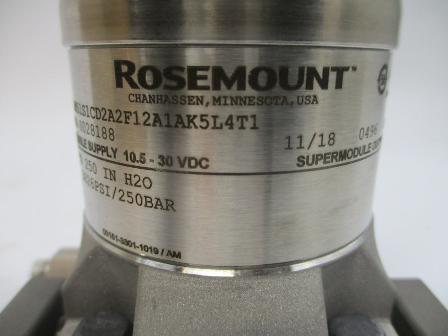ROSEMOUNT 3051S1CD2A2F12A1AK5L4T1 10.5-30VDC 3626PSI NSMP