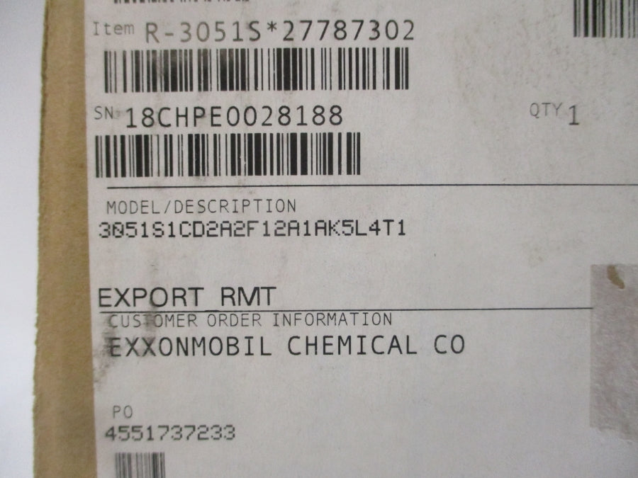ROSEMOUNT 3051S1CD2A2F12A1AK5L4T1 10.5-30VDC 3626PSI NSMP
