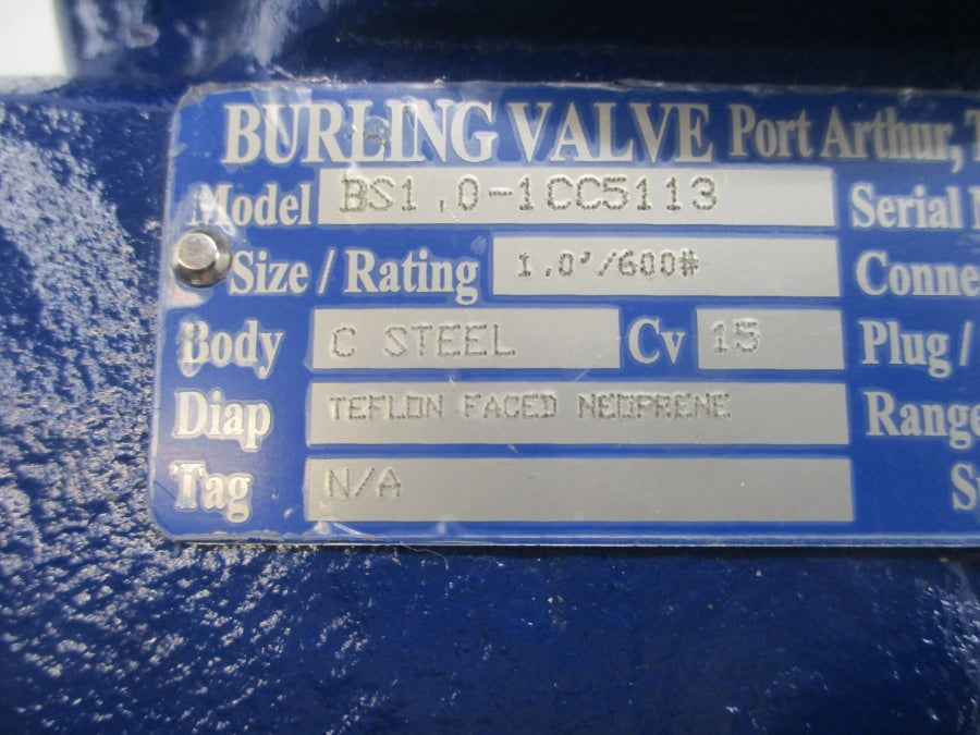 BURLING VALVE BS1.0-1CC5113 10-35PSI 1" NSNP