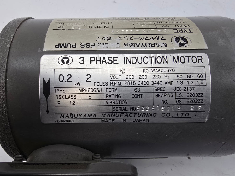 MARUYAMA 15-LPM-020AS 200/220V 1.3/1.2A NSNP