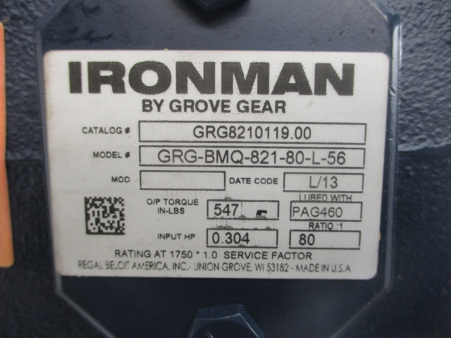 GROVE GEAR GRG-BMQ-821-80-L-56 GRG8210119.00 NSNP