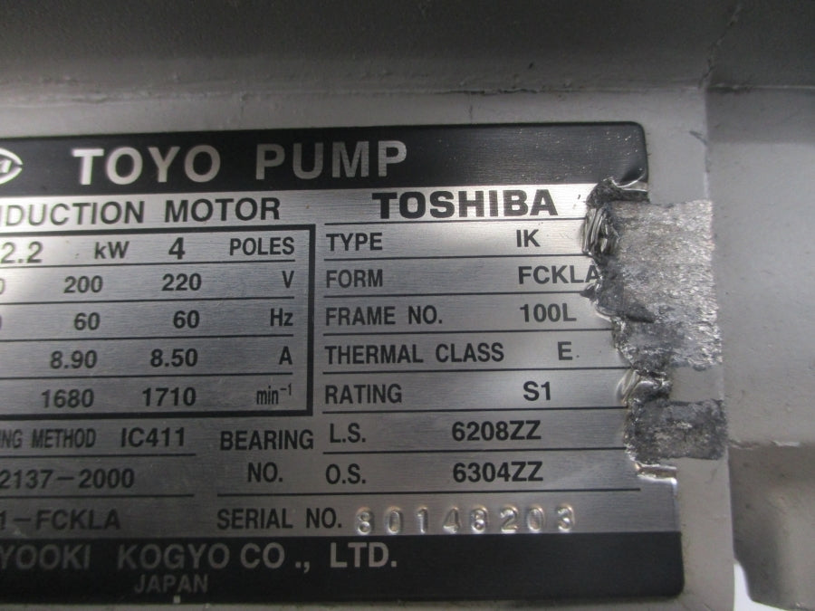 TOYOOKI KOGYO A-VD1-FCKLA IK 200/220V 9.80-8.90/8.50A NSNP
