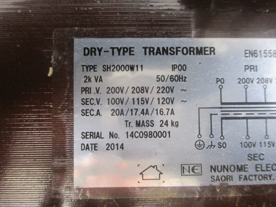 NUNOME ELECTRIC SH2000W11 220V 20A NSNP